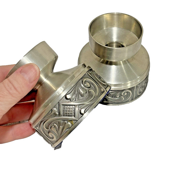 Norwegian Selandia Pewter 2-5/8" Candleholders Acanthus Design Made in NORWAY - Picture 8 of 8